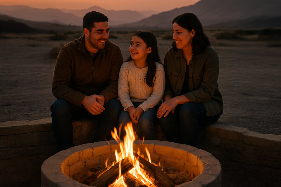 Zona de fogatas del proyecto Huerto Azul