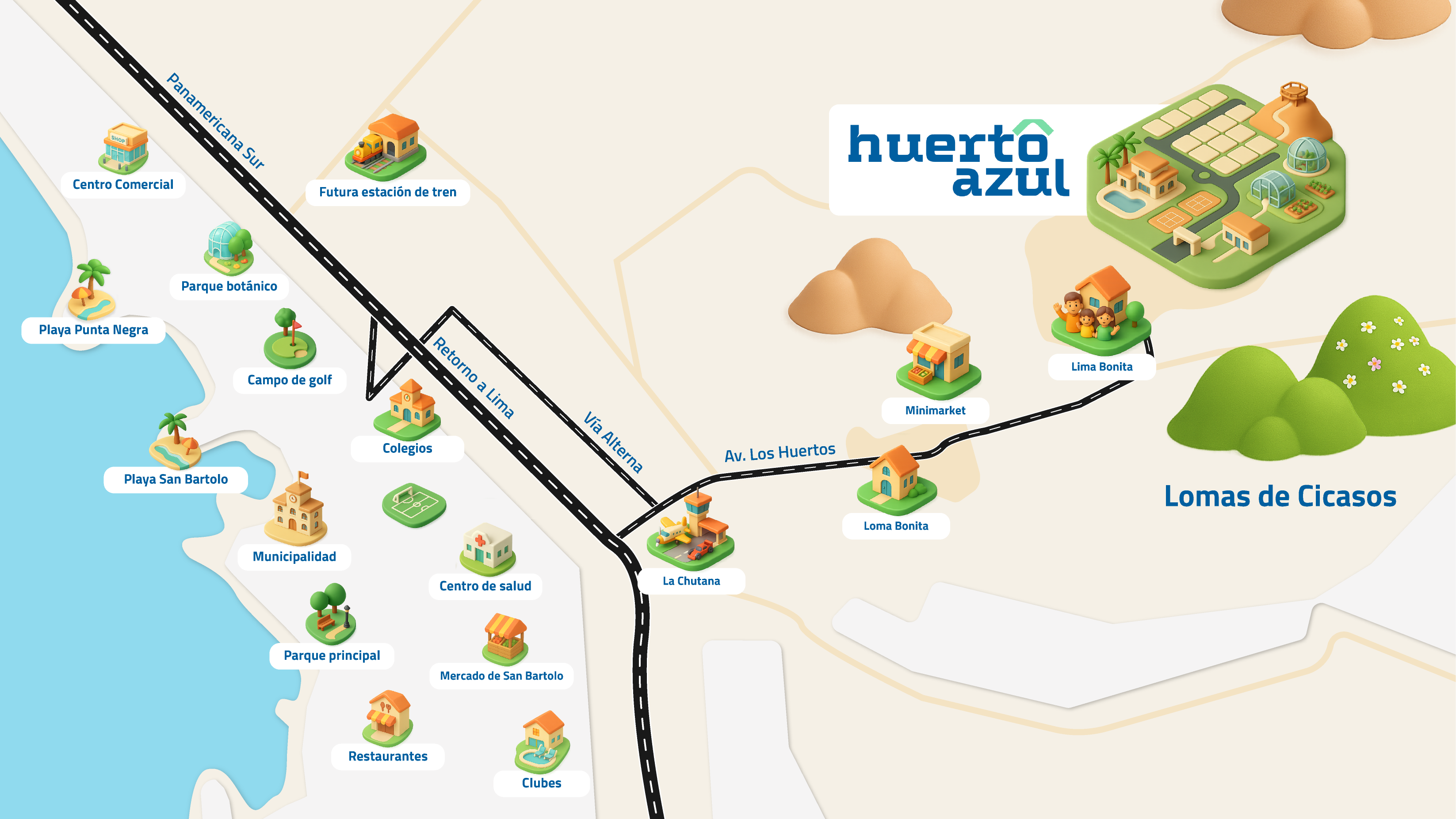 Mapa de ubicación Huerto Azul